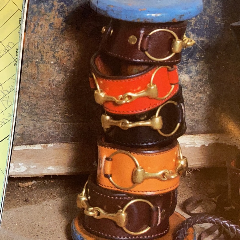 Rebecca Ray leather bit bracelet.